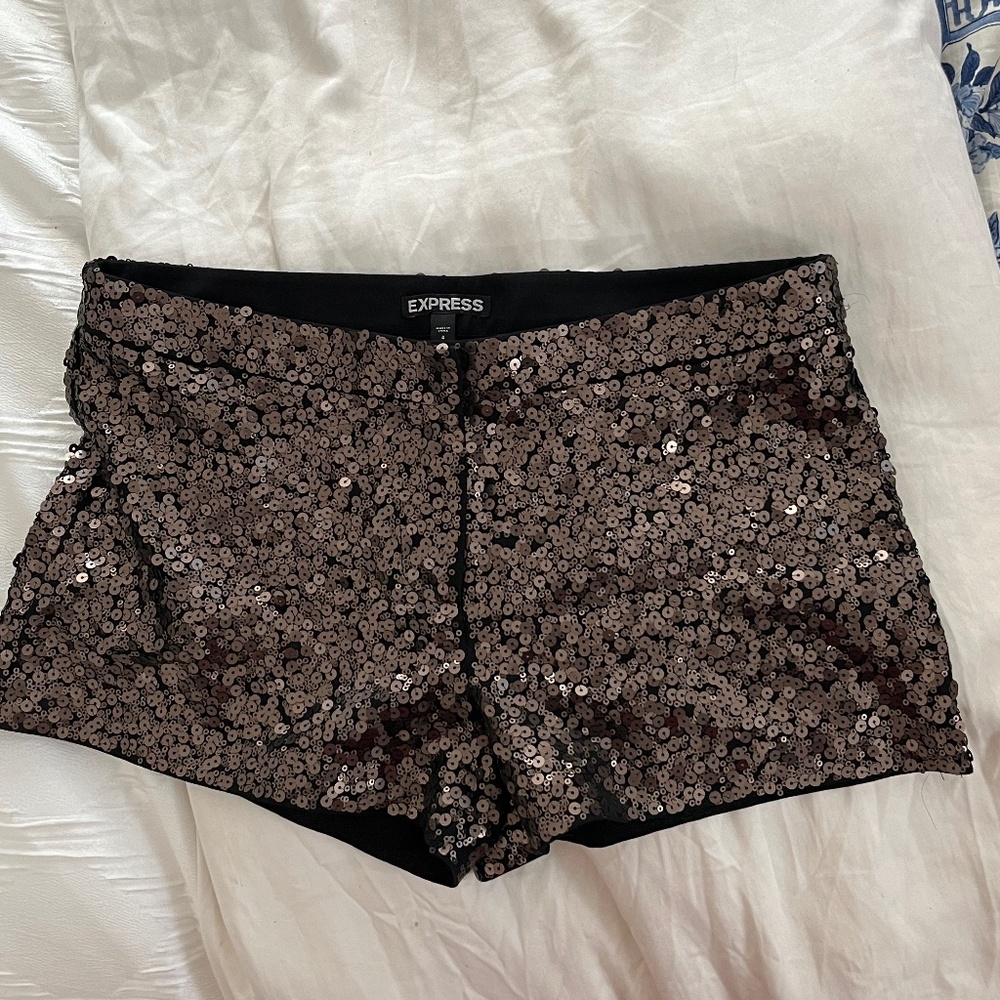 Bronze mini shorts